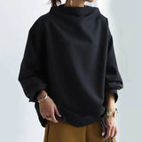Schwarzes Sweatshirt mit elegantem Stehkragen – Produktansicht 2