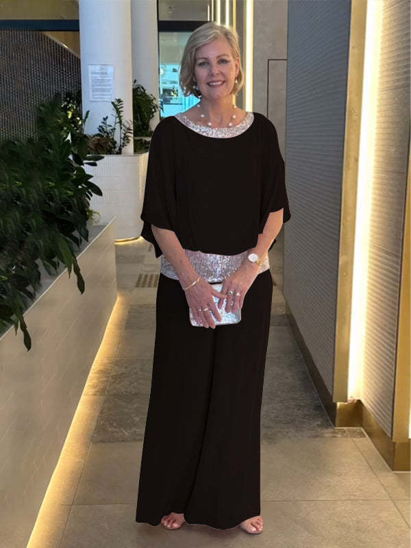 Elegantes Set aus Oberteil und Hose mit funkelnden Details – Produktansicht 3