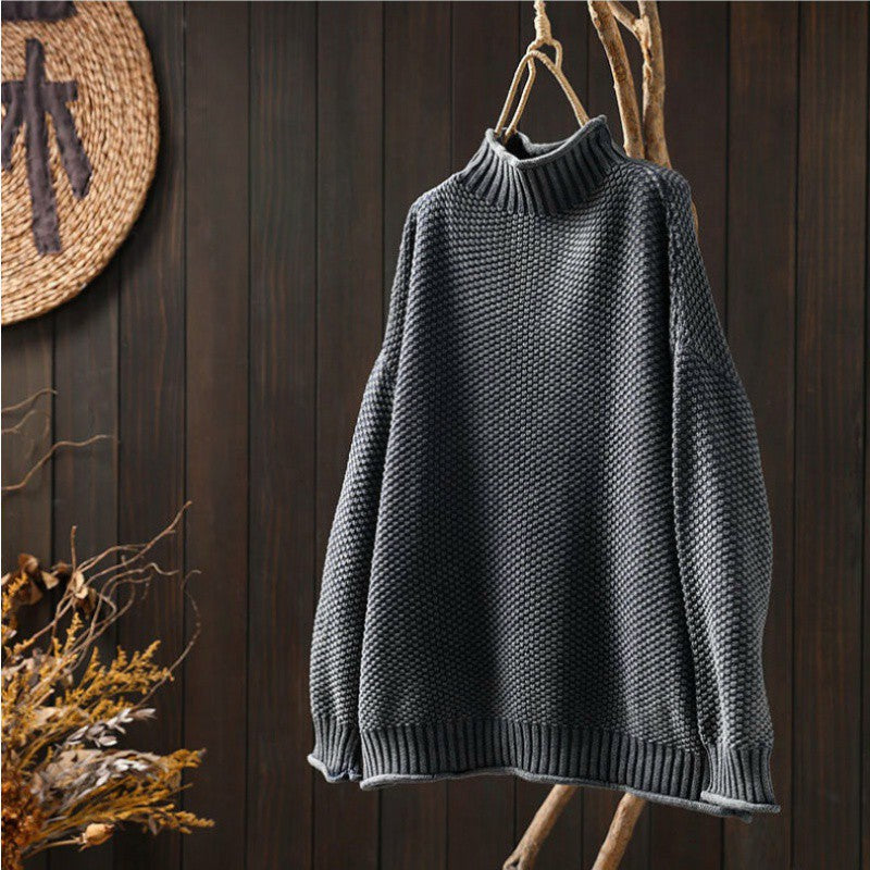 Weicher Oversize-Rollkragenpullover aus Rippstrick – Produktansicht 7