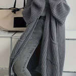 Offener Oversize-Cardigan aus langem Kuschelstrick – Produktansicht 2
