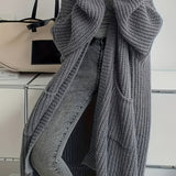 Offener Oversize-Cardigan aus langem Kuschelstrick – Produktansicht 2
