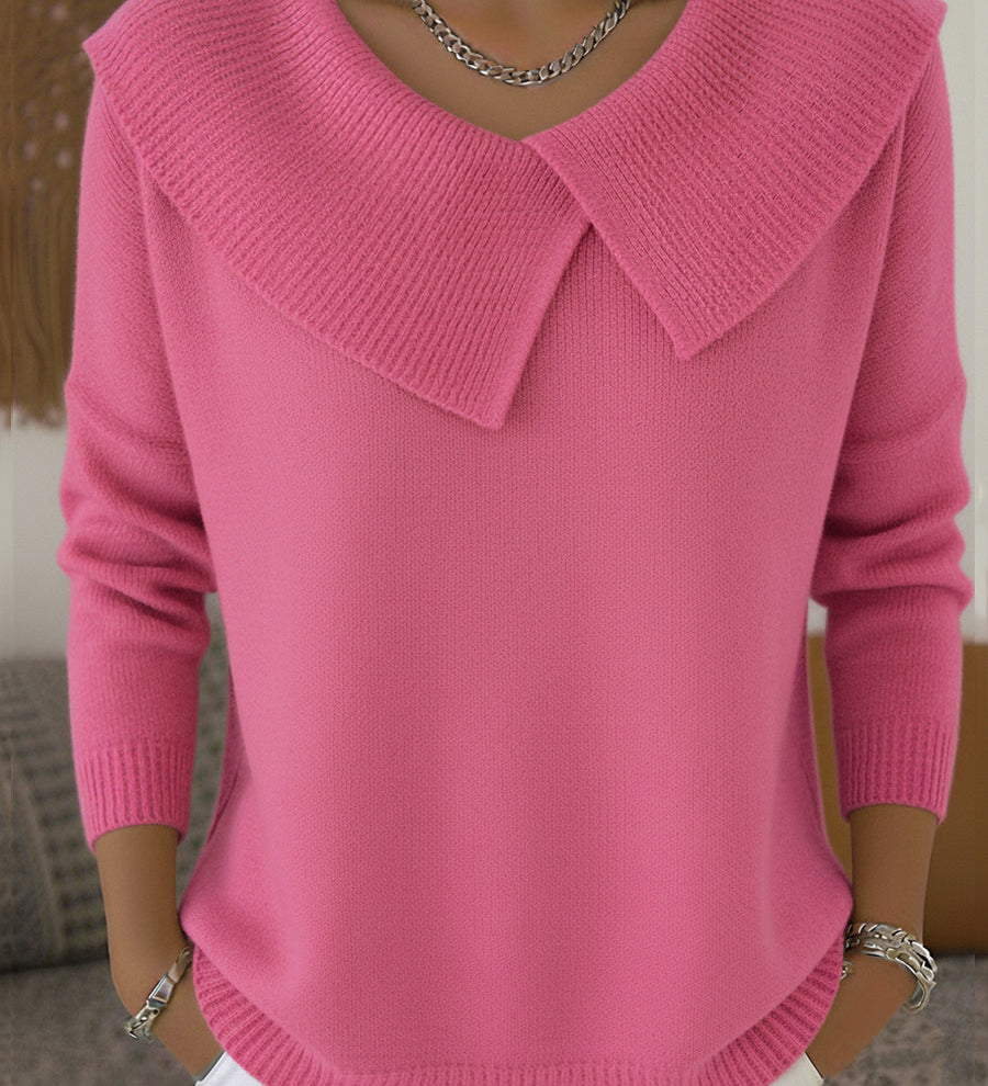 Feiner Strickpullover mit geripptem Stehkragen – Produktansicht 3