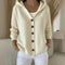 Elegante Strickjacke mit Kapuze und Knopfleiste – Produktansicht 3
