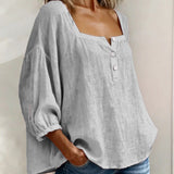Bluse mit quadratischem Ausschnitt und 3/4-Ärmeln – Produktansicht 21