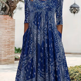 Lässiges langes Midikleid mit Ärmeln – Produktansicht 4