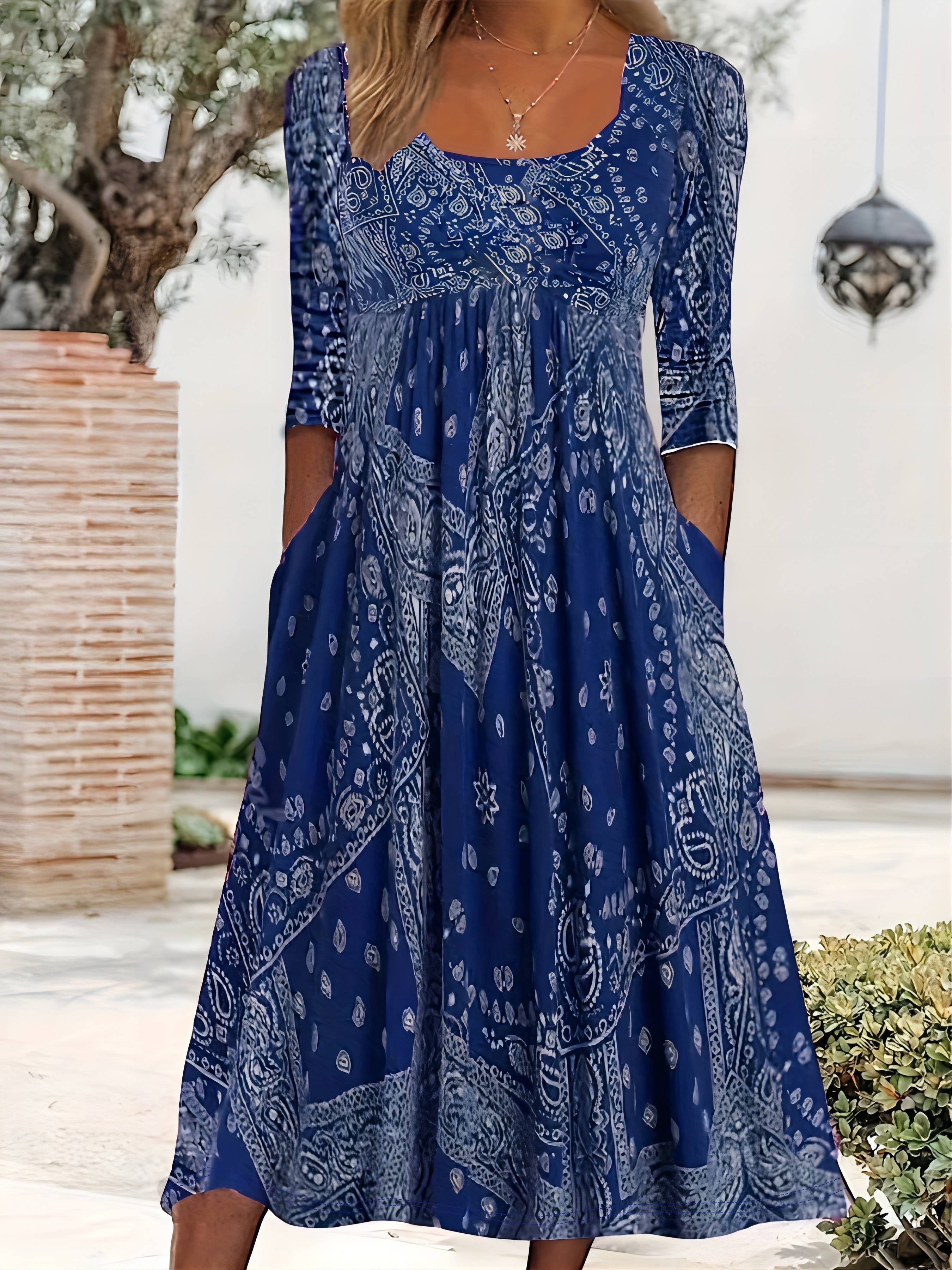 Lässiges langes Midikleid mit Ärmeln – Produktansicht 4