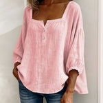 Bluse mit quadratischem Ausschnitt und 3/4-Ärmeln – Produktansicht 14