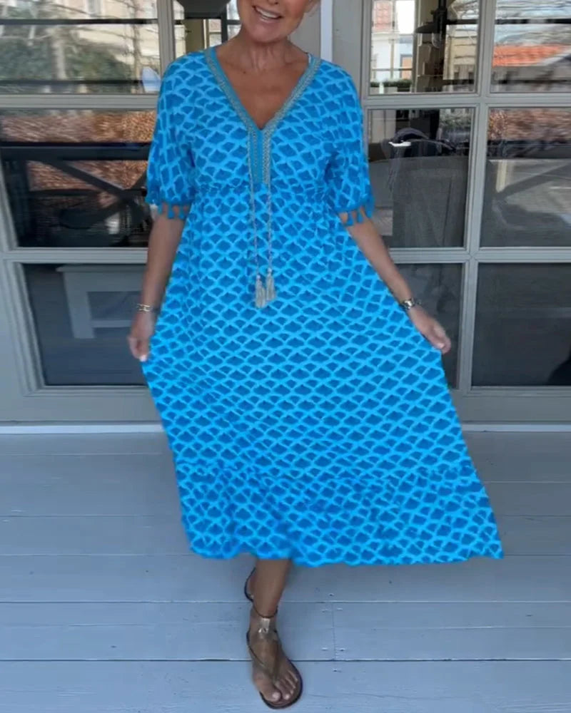 Bequemes Kleid mit Wellenmuster – Produktansicht 1