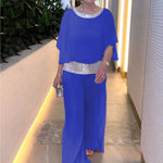Elegantes Set aus Oberteil und Hose mit funkelnden Details – Produktansicht 5