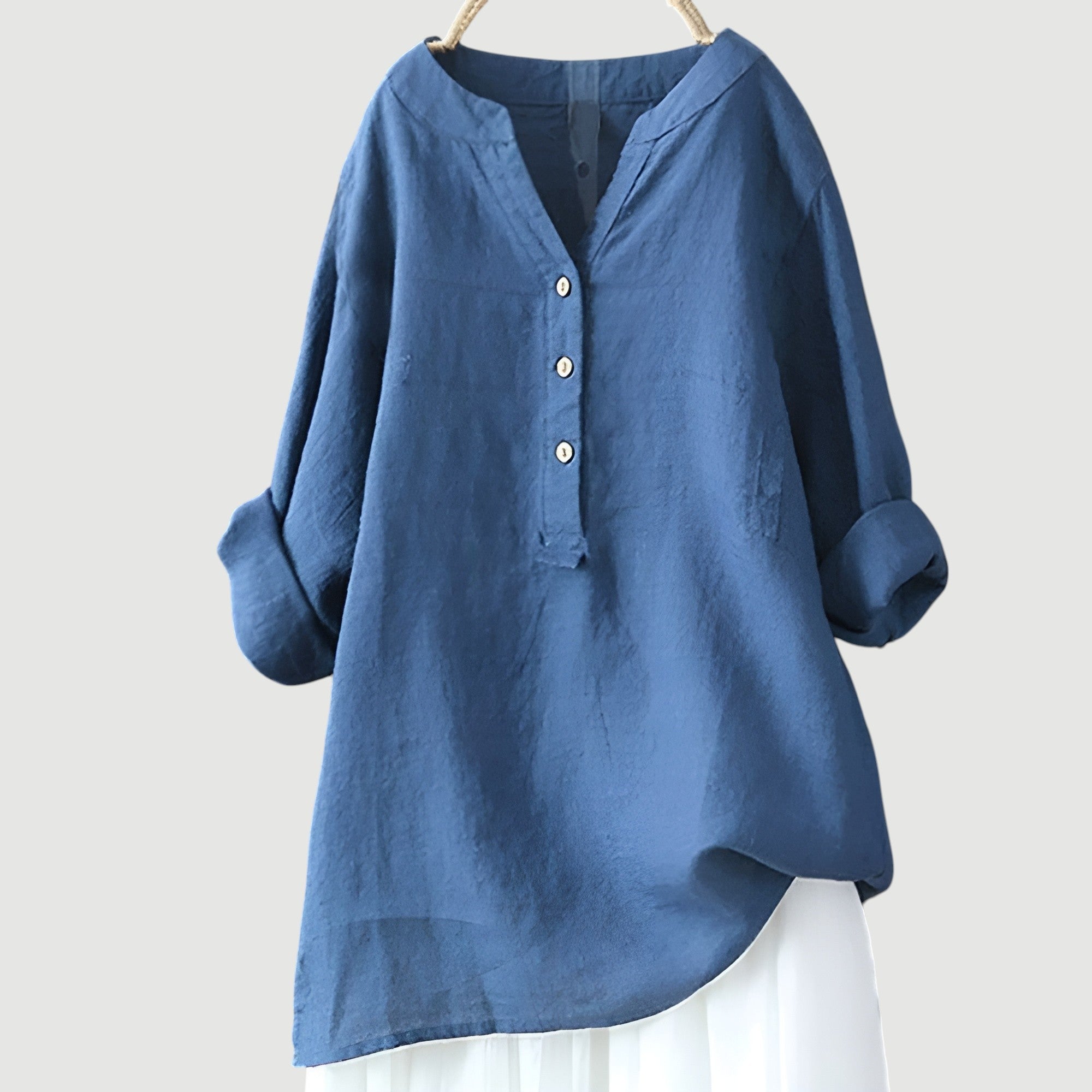 Lockere Bluse aus Leinenmix für warme Tage – Produktansicht 6