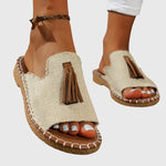 Bequeme Boho-Sandalen mit Quasten – Produktansicht 4
