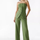 Elegantes Set aus Oberteil und Hose in ärmelloser Form – Produktansicht 3
