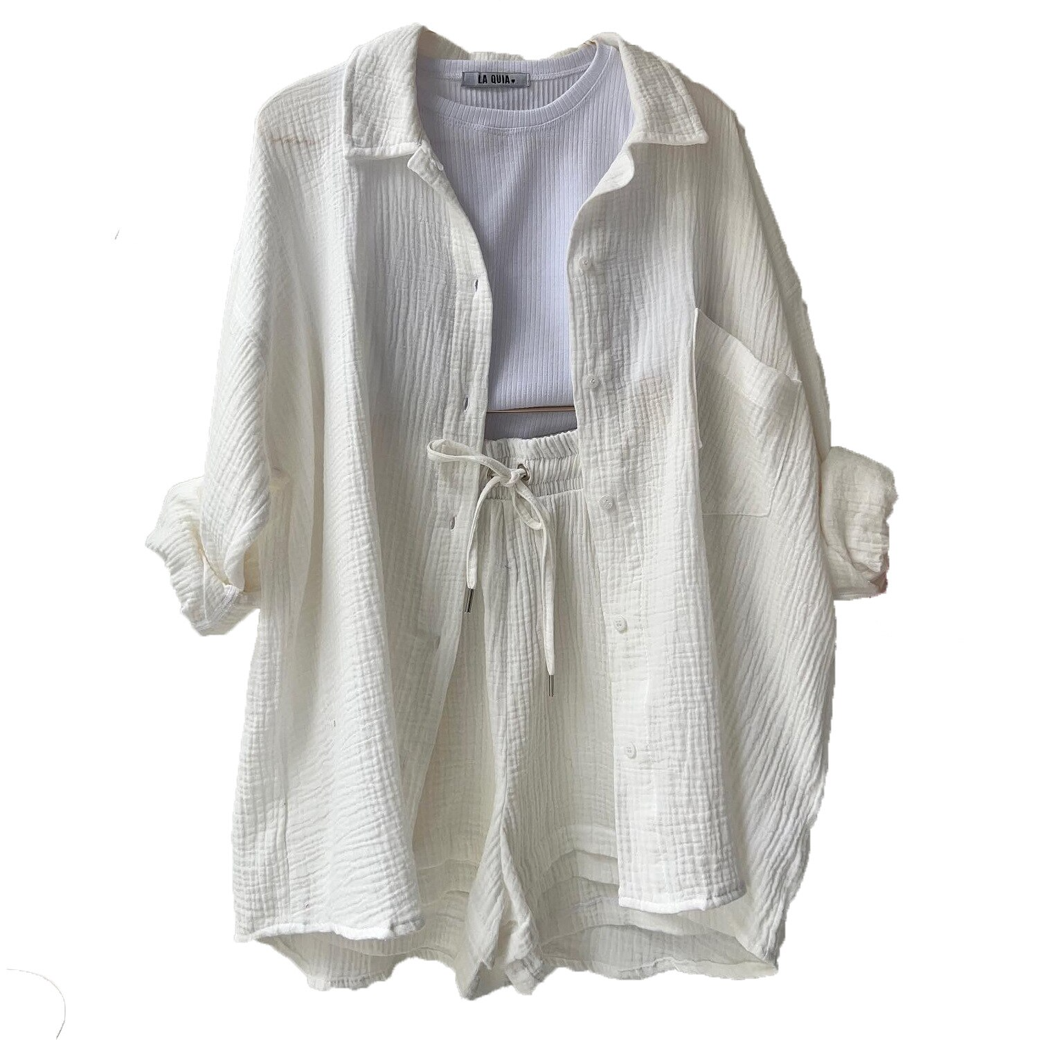 Bequemes Set aus Oberteil und Shorts – Produktansicht 10