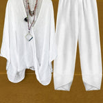 Set aus V-Neck-Top und passender Hose – Produktansicht 1