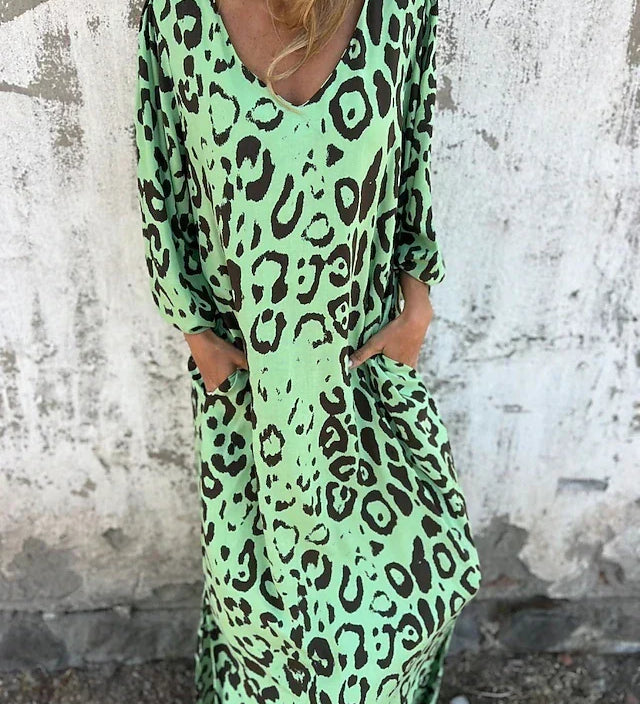 Bequemes Maxikleid im Leopardenmuster – Produktansicht 3