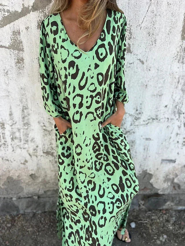 Bequemes Maxikleid im Leopardenmuster – Produktansicht 3