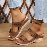Bequeme Sandalen mit Keilabsatz – Produktansicht 2