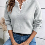 Eleganter Pullover mit V-Ausschnitt – Produktansicht 5