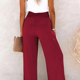Bequeme hochtaillierte Hose mit weitem Schnitt – Produktansicht 7