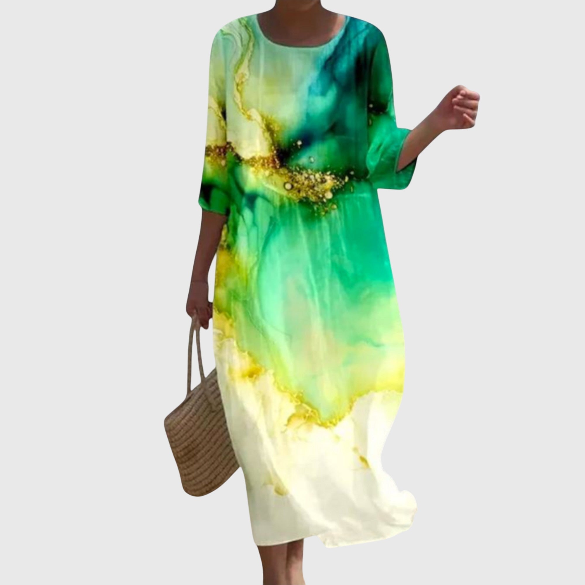 Elegantes Maxi-Blumenkleid mit floralen Motiven – Produktansicht 6