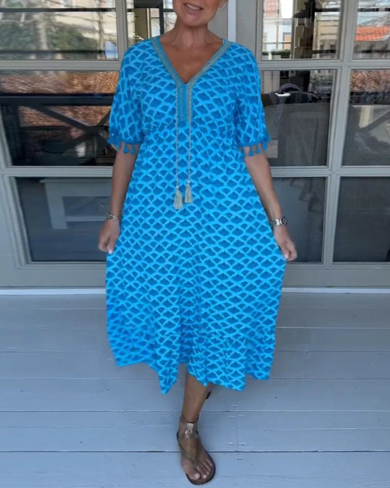Bequemes Kleid mit Wellenmuster – Produktansicht 5