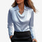 Drapierte Bluse mit Schalkragen – Produktansicht 3