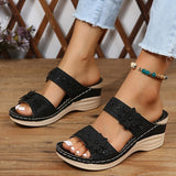 Bequeme Sandalen mit Keilabsatz – Produktansicht 3