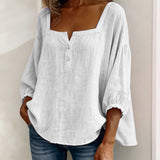 Bluse mit quadratischem Ausschnitt und 3/4-Ärmeln – Produktansicht 15