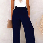 Bequeme hochtaillierte Hose mit weitem Schnitt – Produktansicht 9