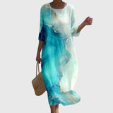Elegantes Maxi-Blumenkleid mit floralen Motiven – Produktansicht 8