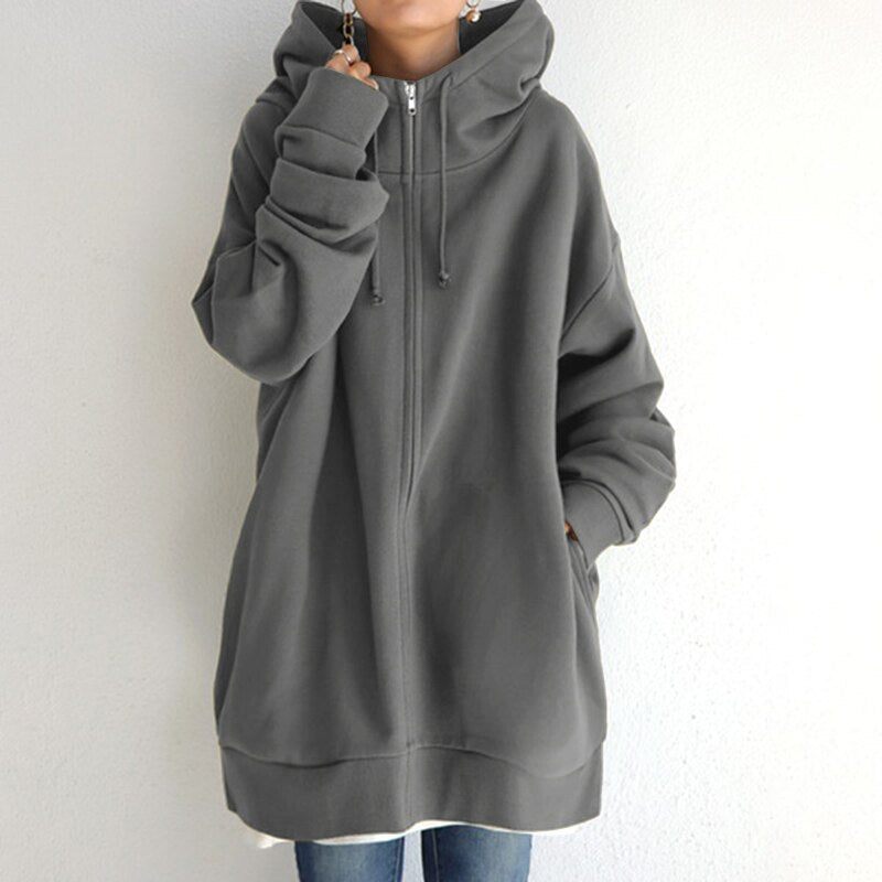 Warmer Winter-Hoodie mit Oversize-Kapuze – Produktansicht 2