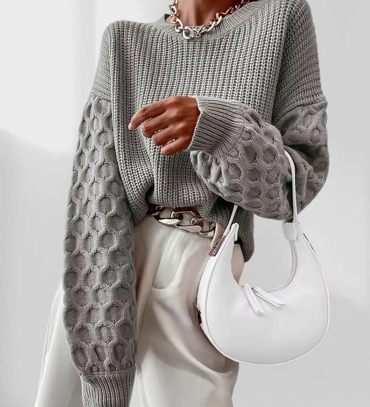 Kuscheliger Winterpullover mit Ballonärmeln – Produktansicht 9