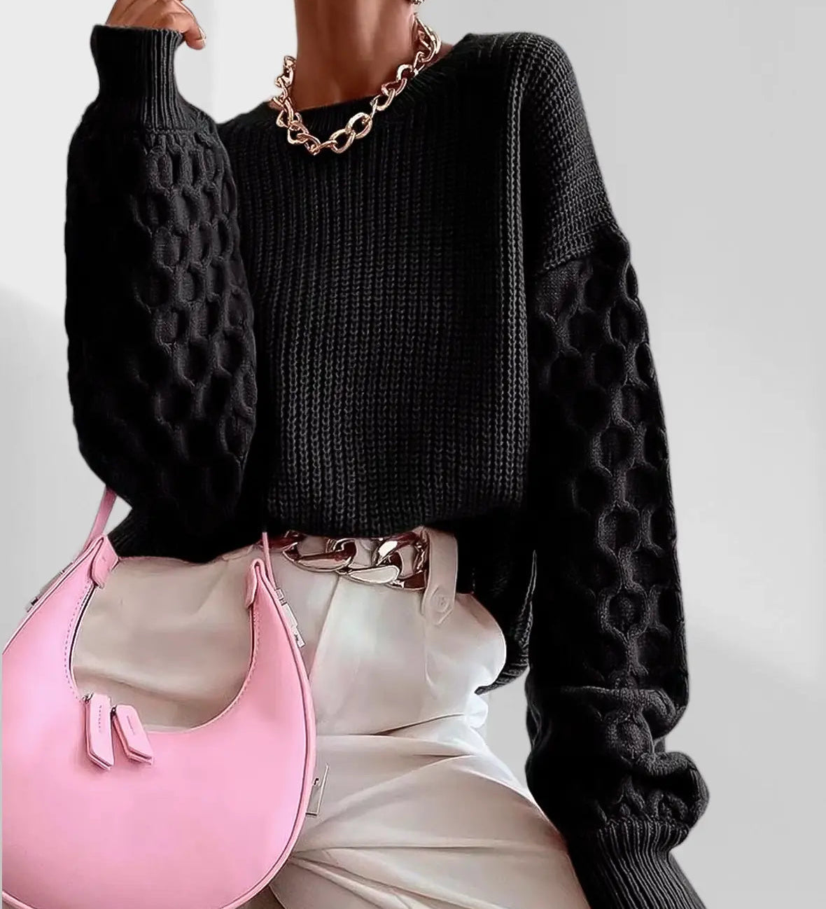 Kuscheliger Winterpullover mit Ballonärmeln – Produktansicht 5