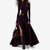 Elegantes langes Kleid mit Gürtel – Produktansicht 2