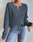 Eleganter Pullover mit V-Ausschnitt in Waffelstruktur – Produktansicht 2