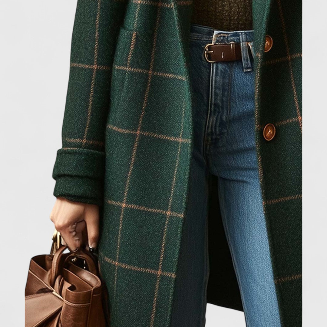Langer Tweed-Mantel für Damen – Produktansicht 4