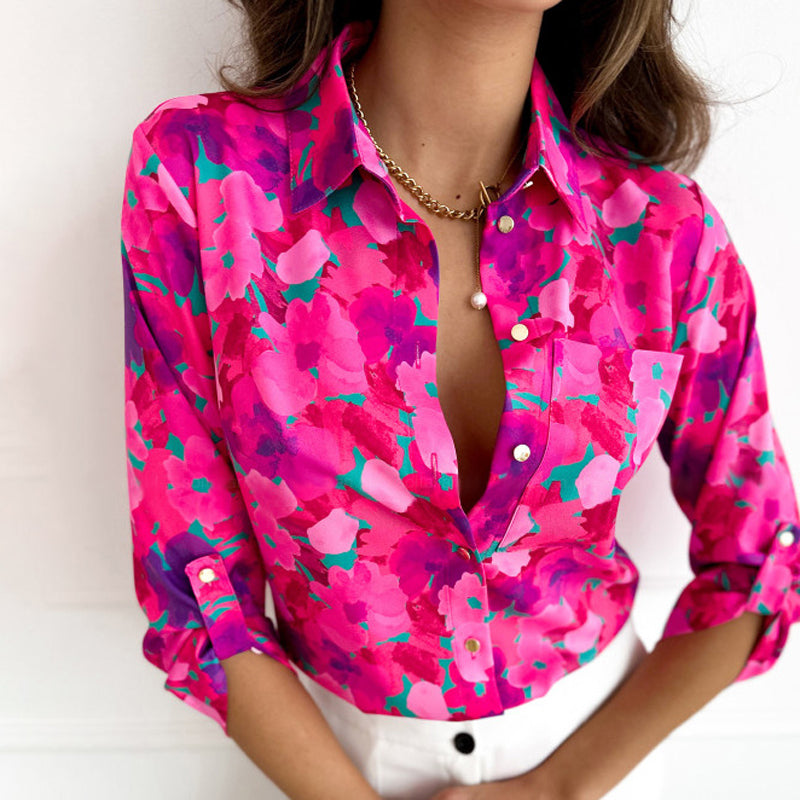 Bluse mit floralem Muster und Dreiviertelärmeln – Produktansicht 2