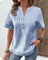 Gestreifte Bluse mit weitem Schnitt und Knopfleiste – Produktansicht 4