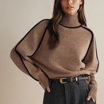 Warmer Rollkragenpullover im Colorblock-Design – Produktansicht 2