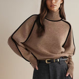 Warmer Rollkragenpullover im Colorblock-Design – Produktansicht 2