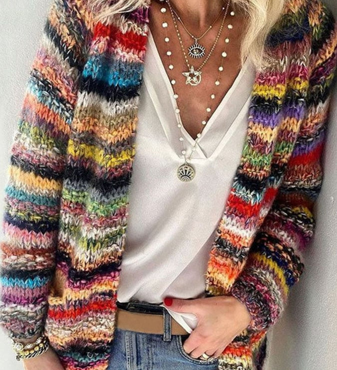 Farbenfroher Cardigan aus weicher Maschenware – Produktansicht 1