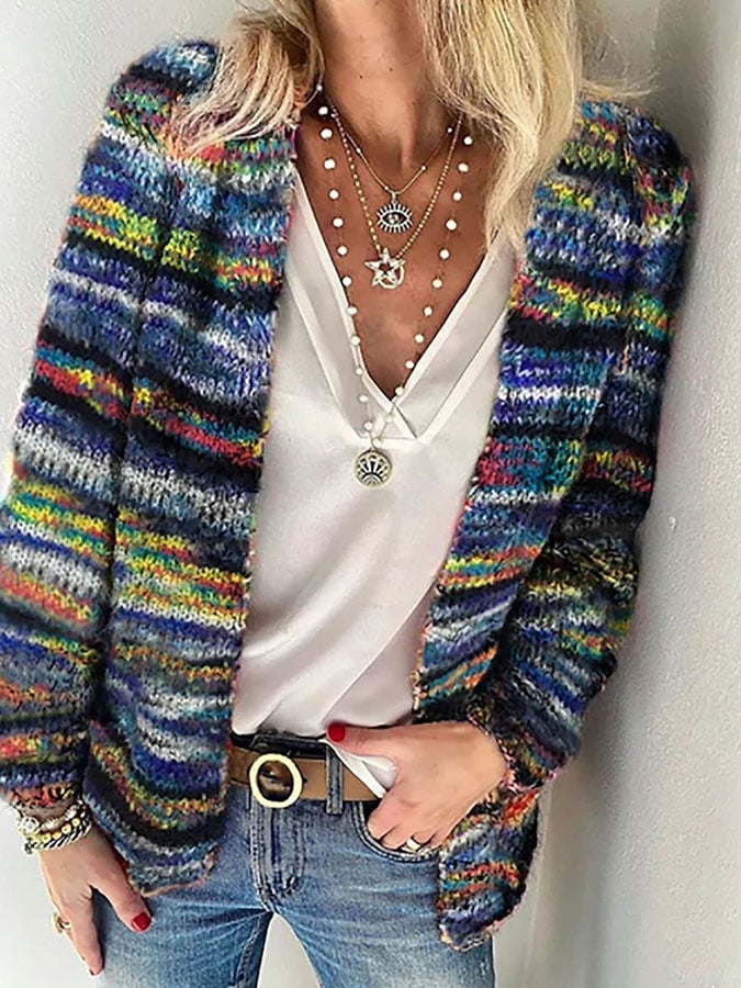 Farbenfroher Cardigan aus weicher Maschenware – Produktansicht 3