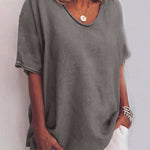 Bluse mit Rundhalsausschnitt und Kurzärmeln – Produktansicht 4