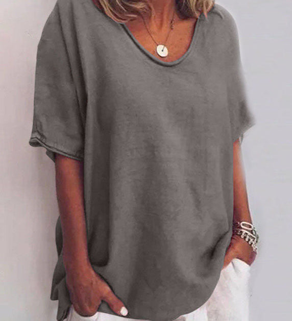 Bluse mit Rundhalsausschnitt und Kurzärmeln – Produktansicht 4