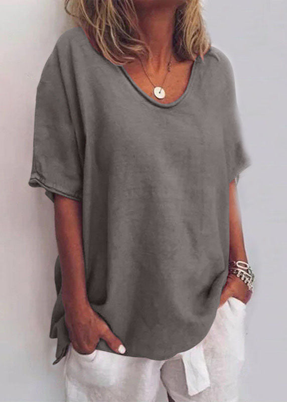 Bluse mit Rundhalsausschnitt und Kurzärmeln – Produktansicht 4
