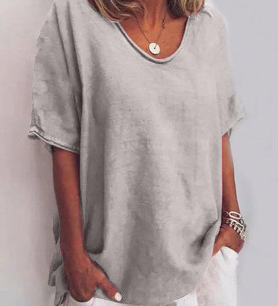 Bluse mit Rundhalsausschnitt und Kurzärmeln – Produktansicht 3