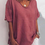 Bluse mit Rundhalsausschnitt und Kurzärmeln – Produktansicht 2