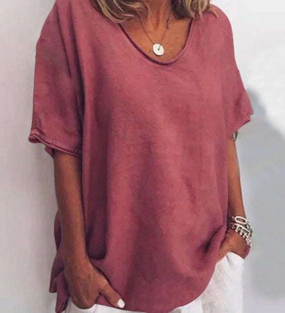 Bluse mit Rundhalsausschnitt und Kurzärmeln – Produktansicht 2