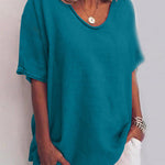 Bluse mit Rundhalsausschnitt und Kurzärmeln – Produktansicht 6