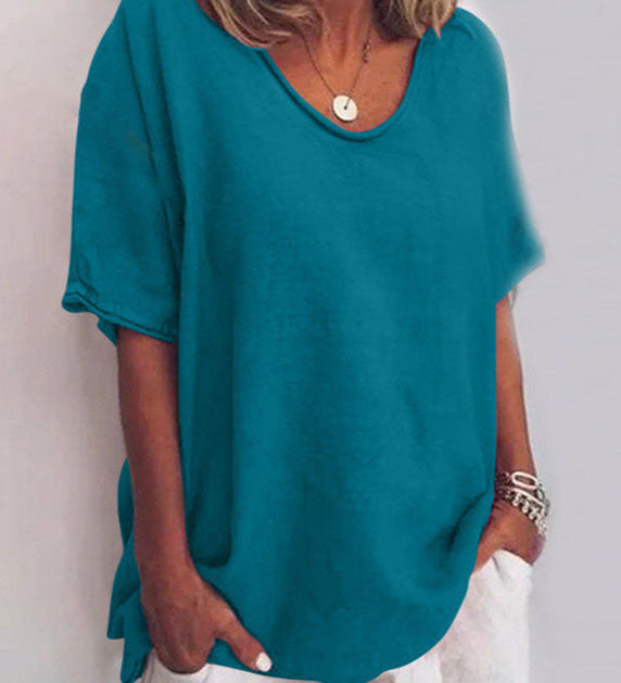Bluse mit Rundhalsausschnitt und Kurzärmeln – Produktansicht 6